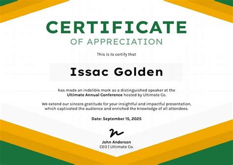certificate of appreciation for speakers|Free Certificate of Appreciation Templates .